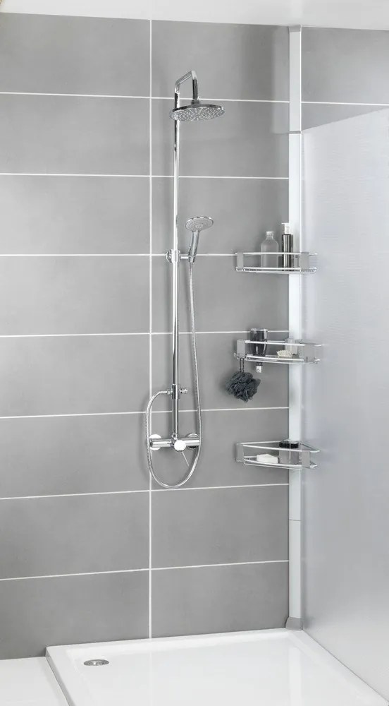 Teleskopická hliníková kúpeľňová polička v matne striebornej farbe Purio – Wenko