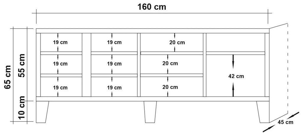 TV stolík/skrinka Merina 756 (atlantická borovica). Vlastná spoľahlivá doprava až k Vám domov. 1088767