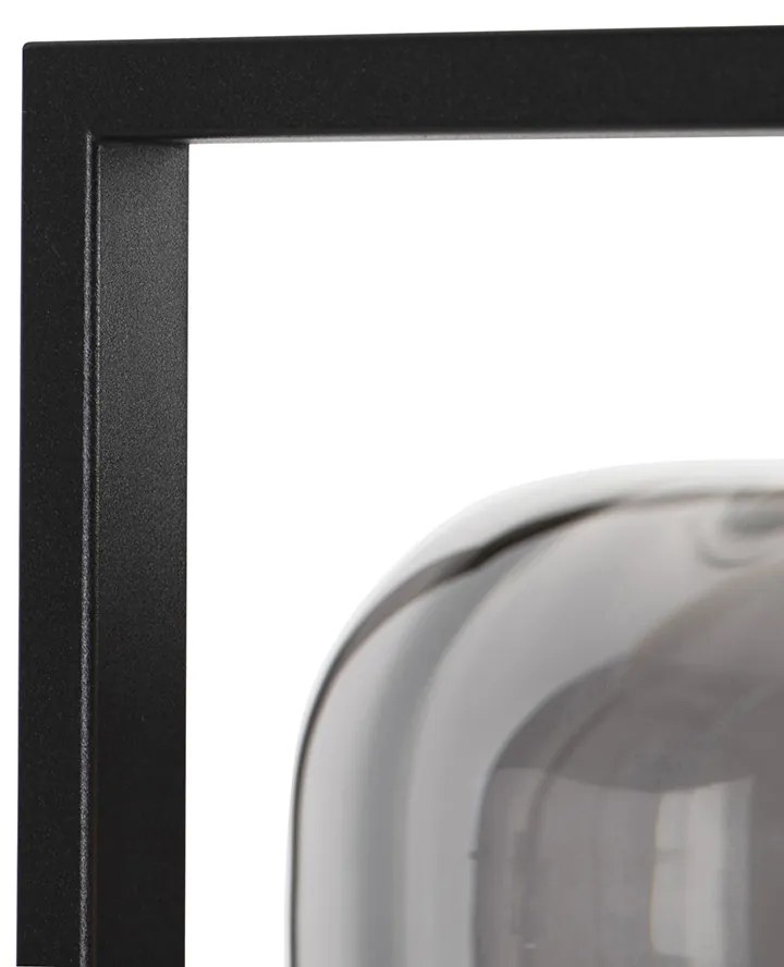 Inteligentná stojaca lampa čierna s dymovým sklom vrátane WiFi ST64 - Qara Down