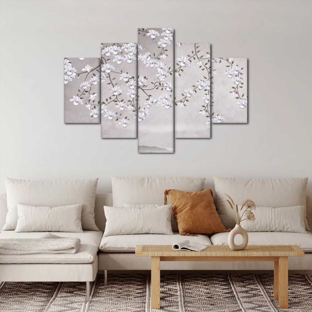 Obraz - Kvety v šedivej krajine (150x105 cm)