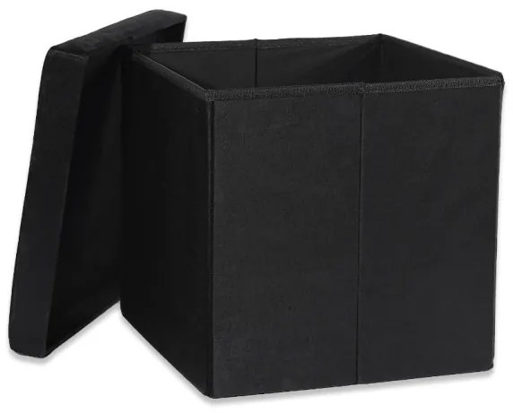 Skladacia taburetka L zamatová, čierna