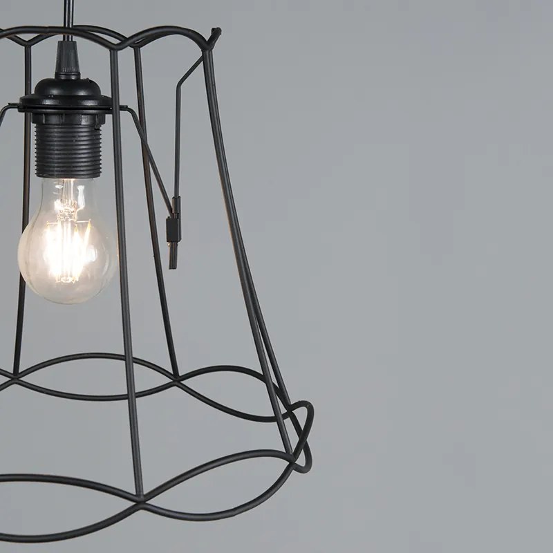 Retro závesné svietidlo čierne 30 cm - Granny Frame