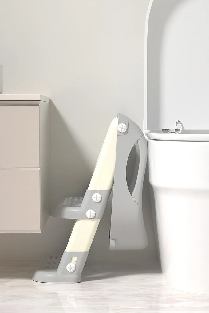 Detské schodíky 02 s nástavcom na WC sivé