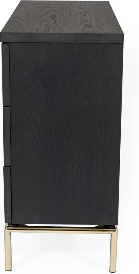 Čierny príborník Woodman Pimlico, 75 x 91 cm