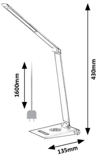 Rabalux 2029 - LED Stmievateľná stolná lampa NILFGARD LED/13W/230V 2800-5000K