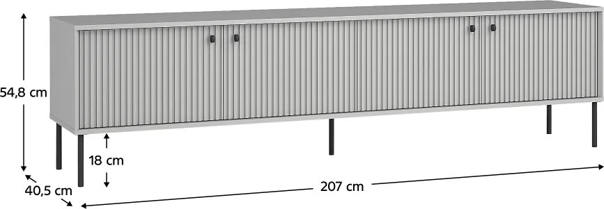 ARIS 4D TV stolík, sivý