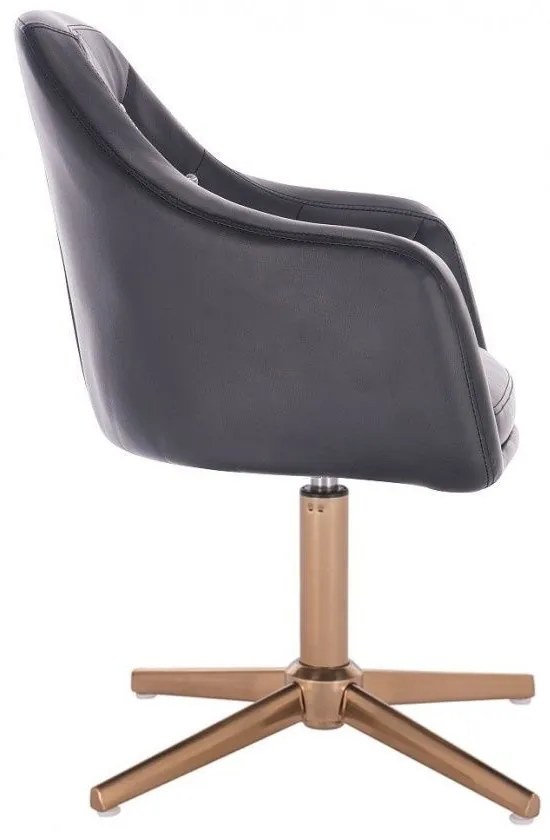 LuxuryForm DESIGN Kreslo ROMA na zlatom kríži - čierne