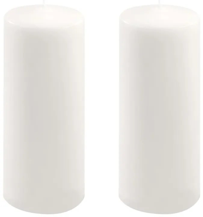 Sada stĺpových sviečok, 25 cm, Ø10 cm, biela, 2 ks
