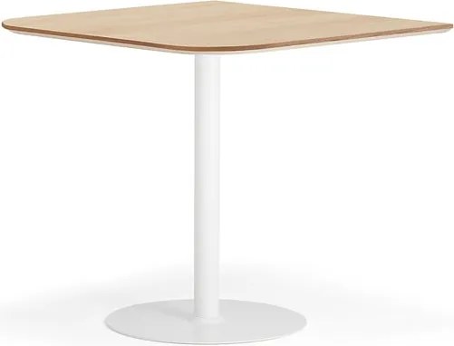 Barový stôl METRIC, zaoblené rohy, 1000x1000x900 mm, biela/jaseň