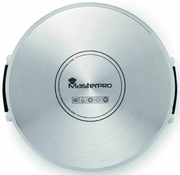 MasterPro / Ø 12 cm / nerezová oceľ / silikónové rukoväte / strieborná