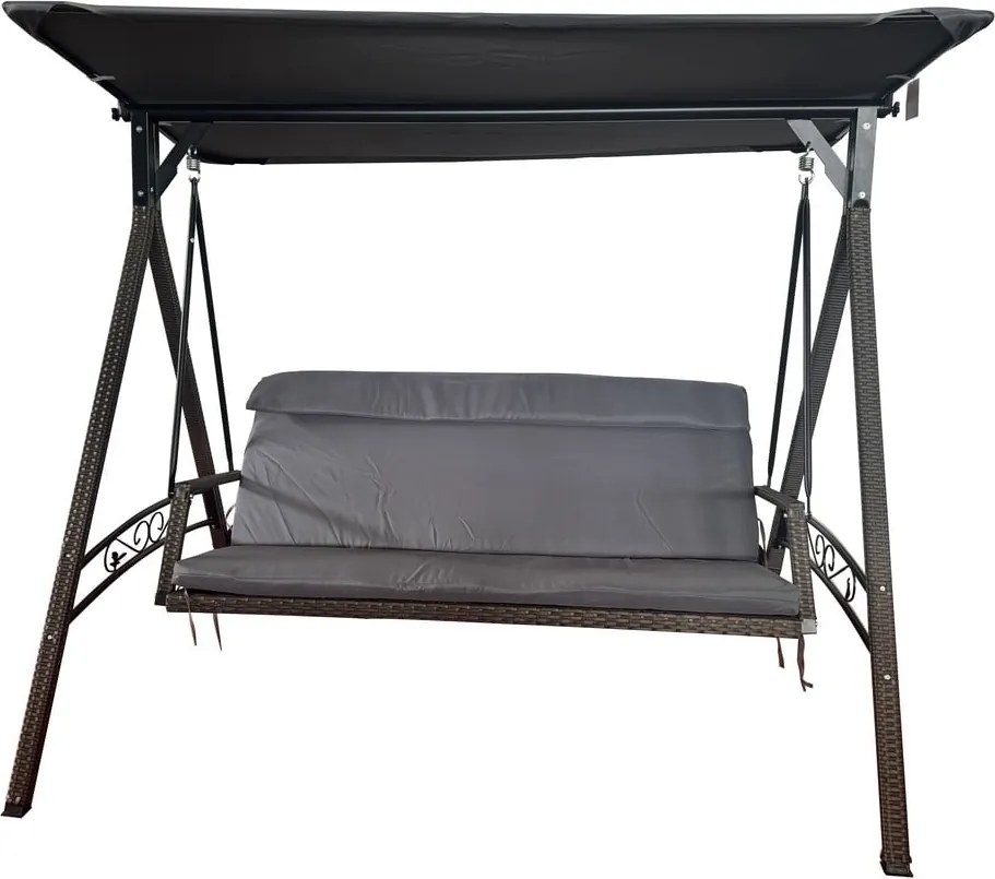 Sivá záhradná hojdačka z umelého ratanu Rattan – Rojaplast