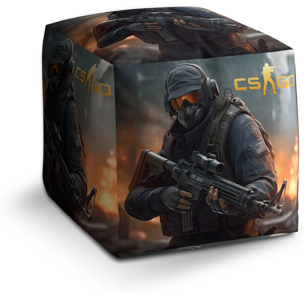 Sablio Taburet Cube CS:GO Vojak 2: 40x40x40 cm