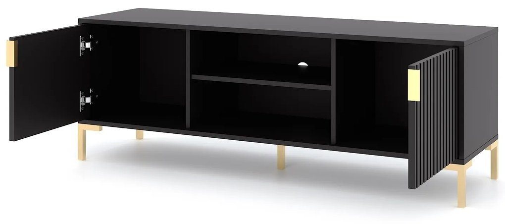 TV stolík Flinn 140 cm čierny