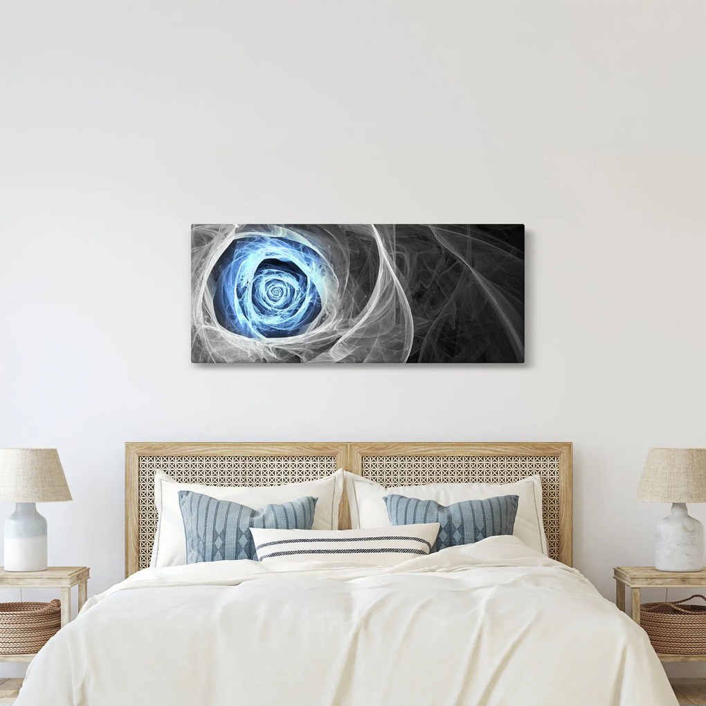 Obraz - Abstraktné ruže modrá (120x50 cm)