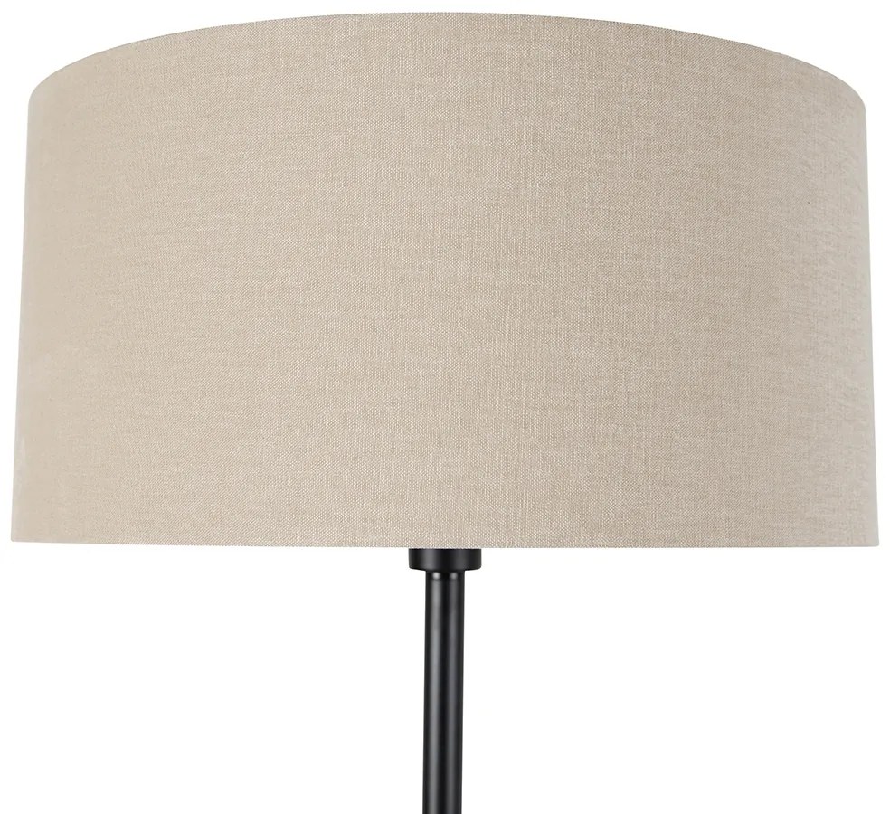Stojaca lampa čierna s tienidlom svetlohnedá 50 cm - Simplo
