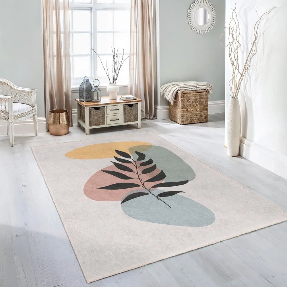 Krémový prateľný koberec 80x150 cm Illustrated Autumn – Mila Home