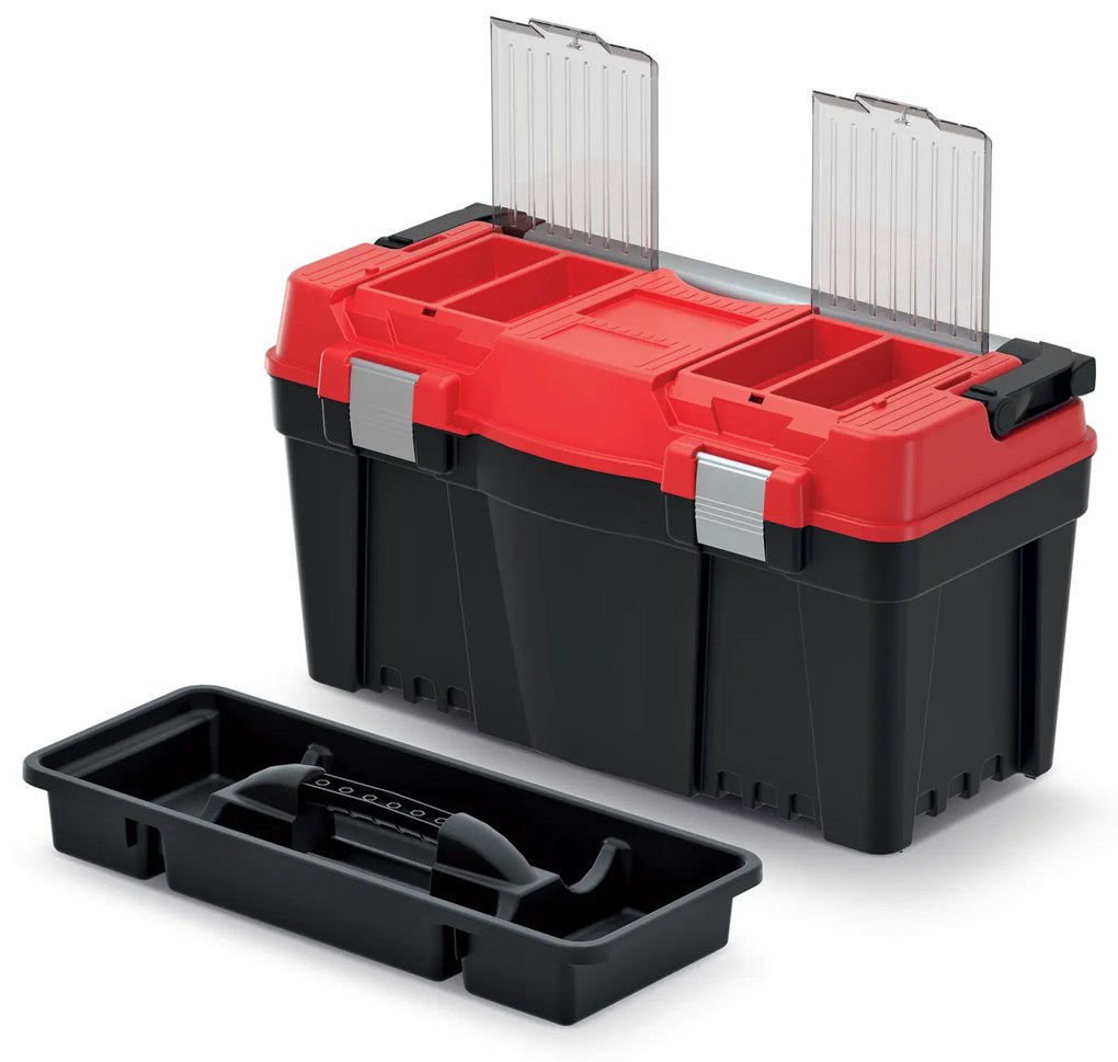 Kufr na nářadí TOPAPP 59,8 x 28,6 x 32,7 cm černo-červený