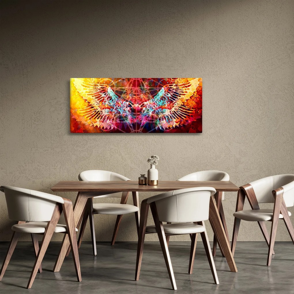 Obraz - Merkaba s krídlami, abstrakcia (120x50 cm)