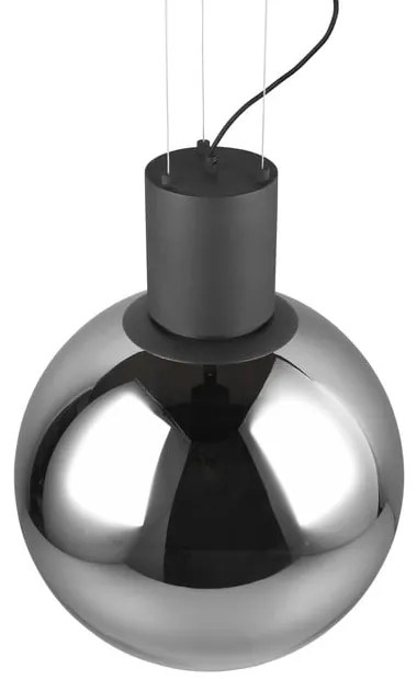 Čierne LED závesné svietidlo so skleneným tienidlom ø 50 cm Cipallone – CINQUE