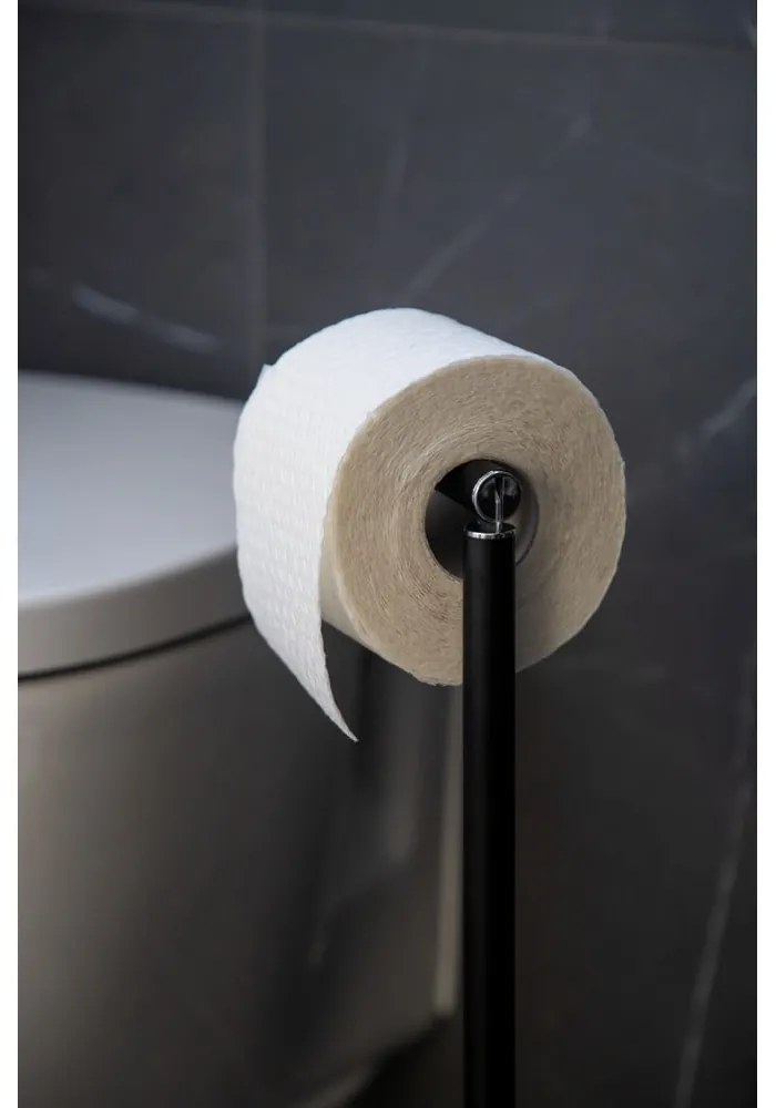 Čierny oceľový stojan na toaletný papier – Wenko