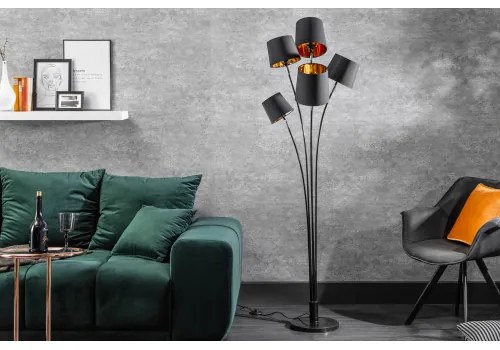 Stojaca lampa 40038 Levels 178cm Čierna - Zlatá  - Komfort-nábytok