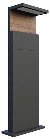 LED Vonkajšia lampa NATURA LED/12W/230V 4000K 60 cm IP65 hnedá/antracit