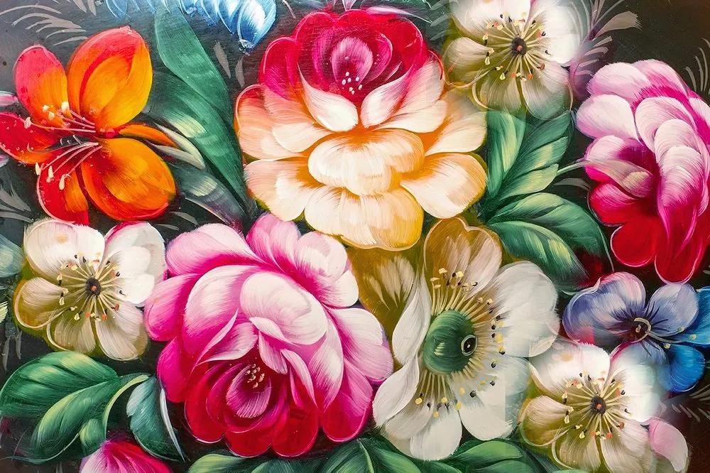 Okúzľujúca samolepiaca tapeta kvety v impresionistickom štýle