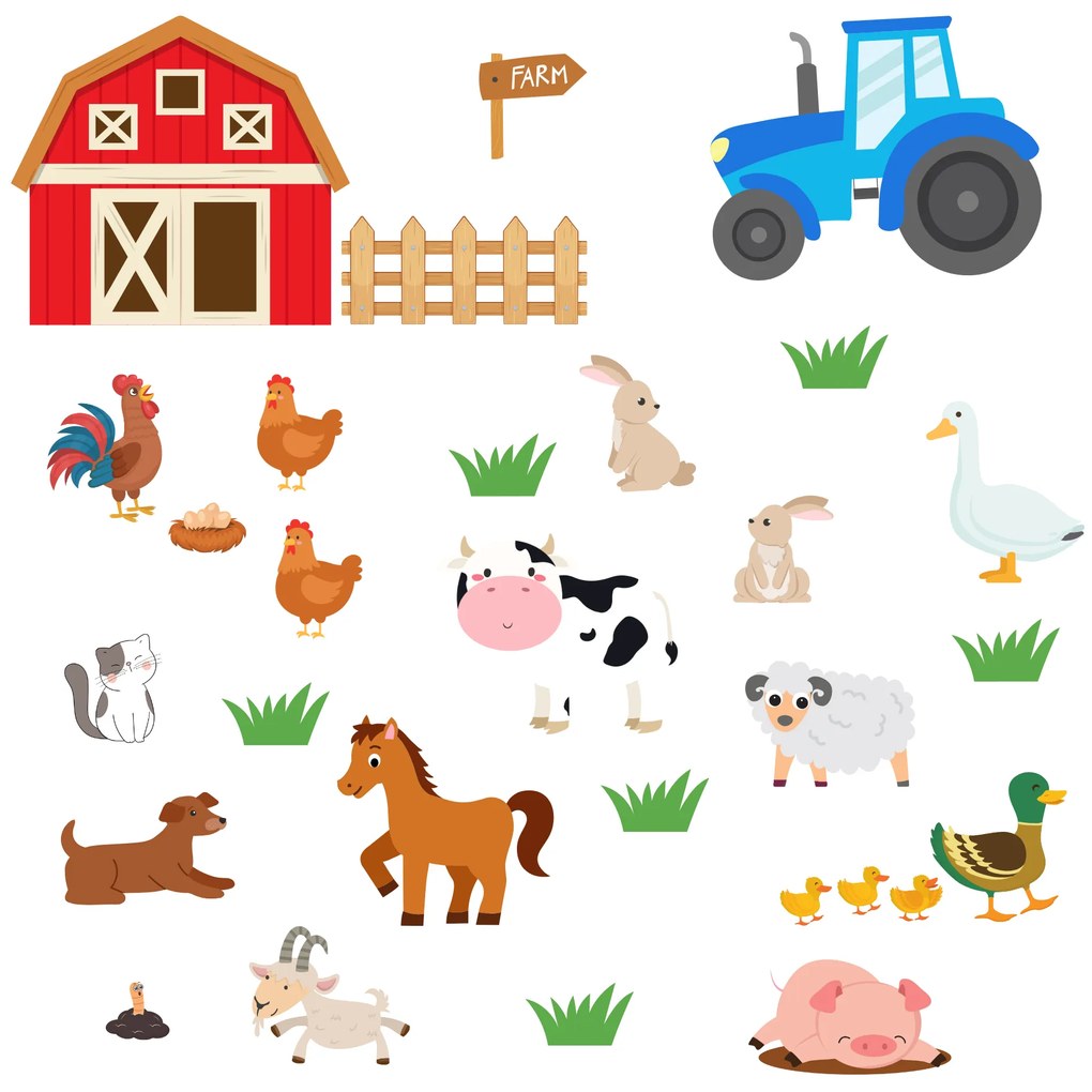 PIPPER. Samolepka na stenu "Farma"
