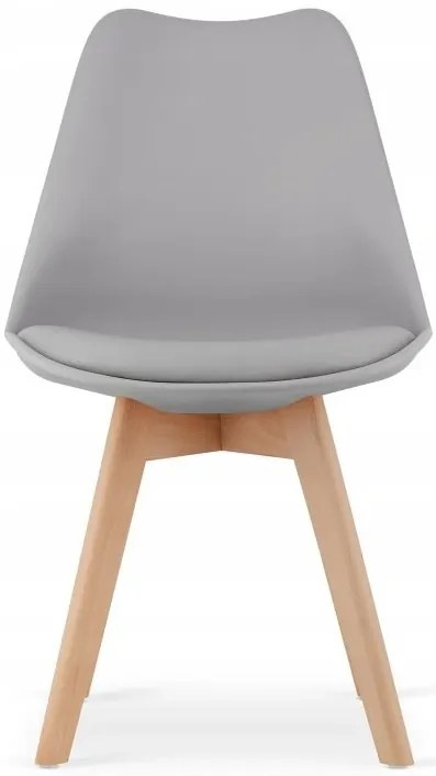 Jedálenská zostava TODI 80cm okrúhly stolový set biely+ 4 stoličky MARK sivé
