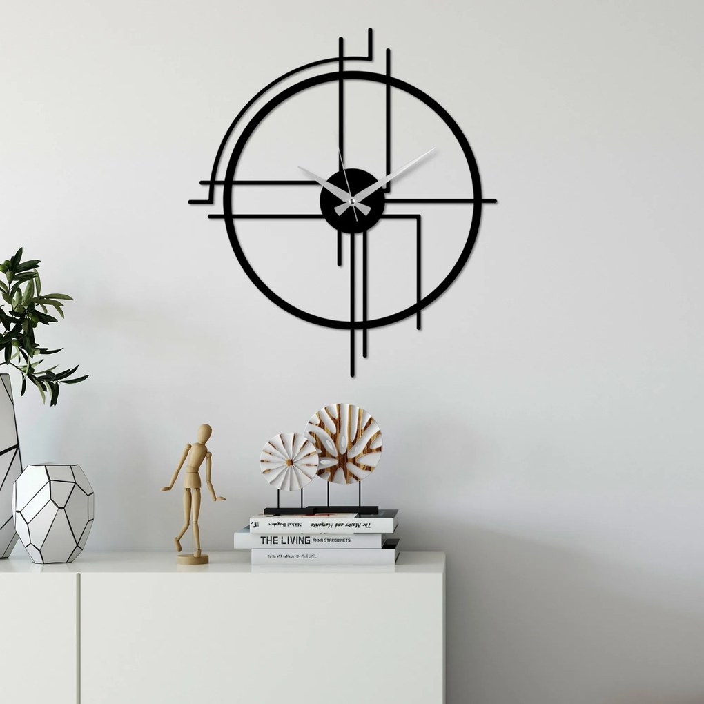 Nástěnné kovové hodiny Minimal černé