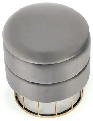 Taburet MINTY pr. 37 cm šedá/zlatá