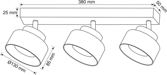 Brilagi - Bodové svietidlo AURA LUX 3xGX53/30W/230V čierna/dymová
