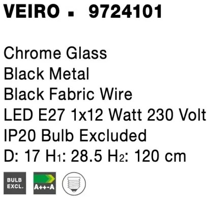 Moderný luster Veiro 17 chróm