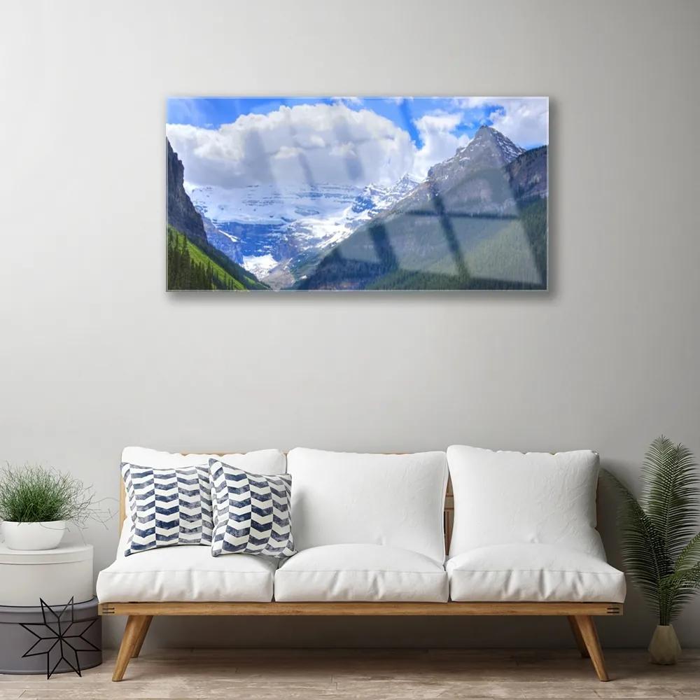 Skleneny obraz Príroda hory 125x50 cm