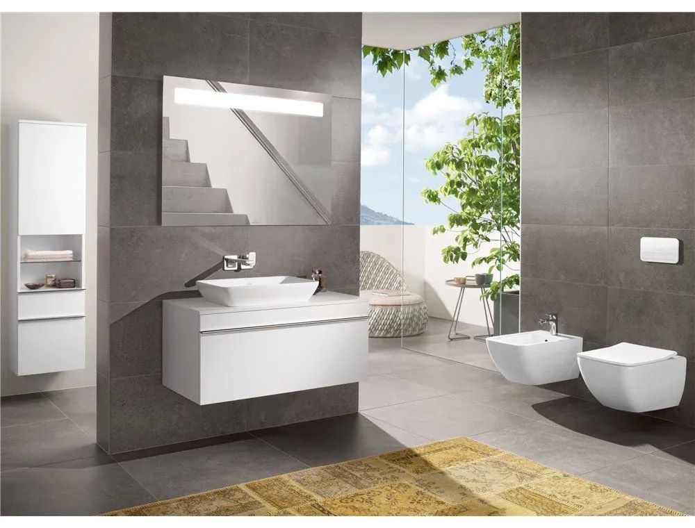 VILLEROY & BOCH Venticello umývadlo na dosku (k čiastočnému zapusteniu), bez otvoru, s prepadom, 550 x 360 mm, biela alpská, s povrchom CeramicPlus, 411355R1