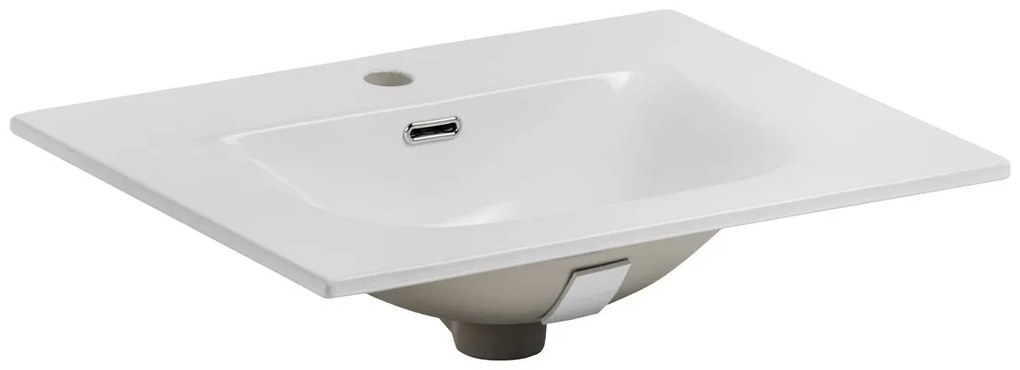 Keramické zápustné umývadlo Sky 61 cm biele