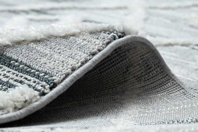 styldomova Sivo-biely shaggy koberec so strapcami Villa Z555A