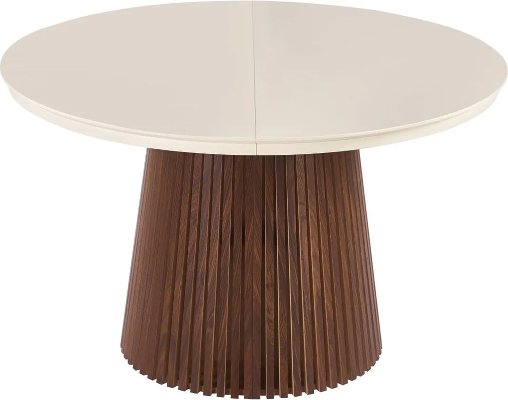 Vintino Jedálenský stôl NEVIO 120–160–200 × 120 cm – kašmír / orech