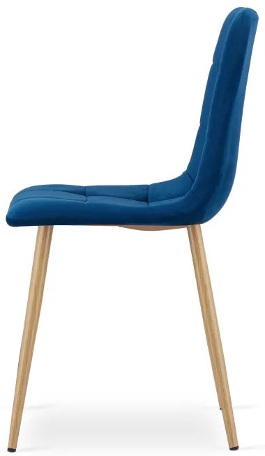 Set dvoch jedálenských stoličiek KARA zamatové, granátové / hnedé nohy (2 ks)