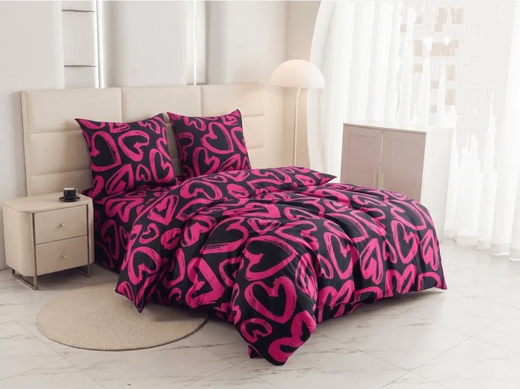 Obliečky z mikrovlákna AMORYS ružové Rozmer obliečky: 2 ks 70 x 80 cm | 160 x 200 cm