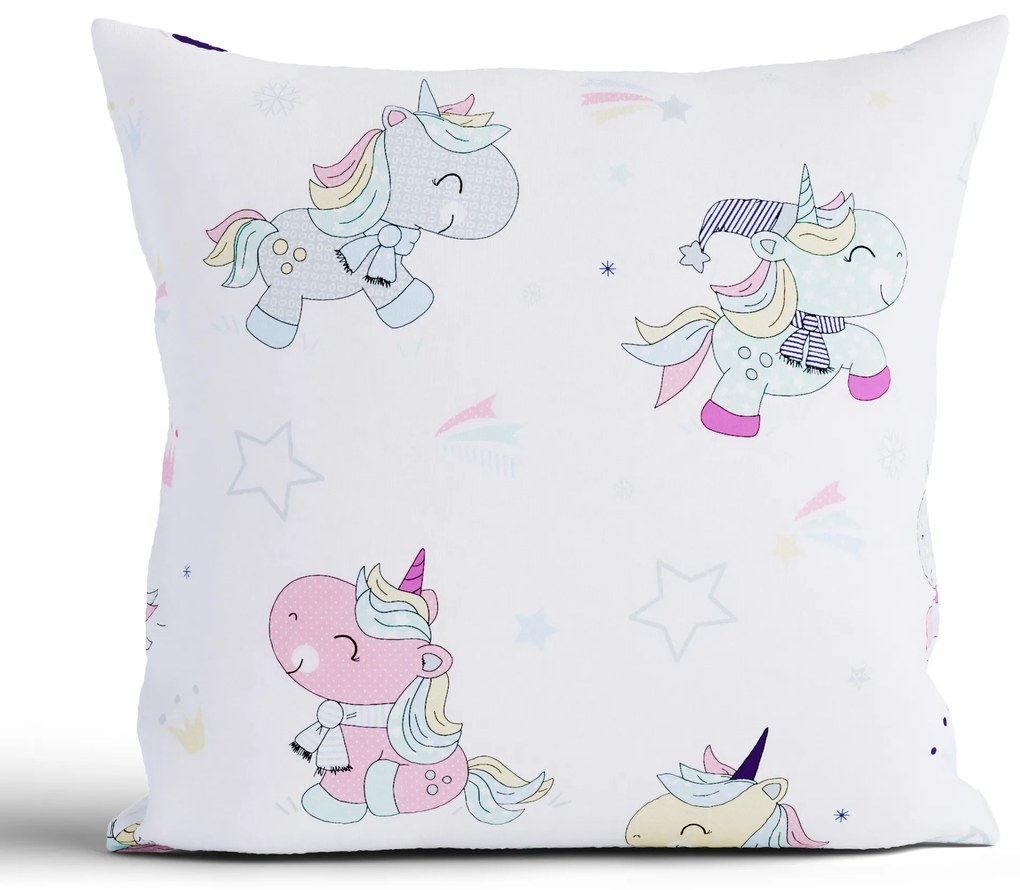 Bavlnená obliečka na vankúš Renforcé 40 × 40 cm - Kúzelné jednorožce