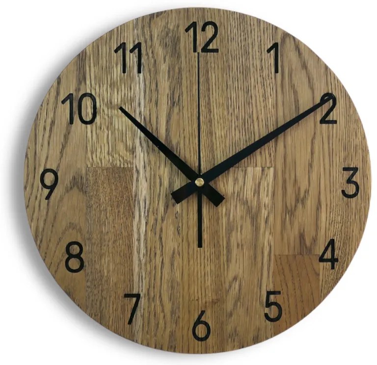 Minimalistické dubové nástenné hodiny, tichý quartzový pohon, moderná dekorácia I SENTOP MAS002-akcia20