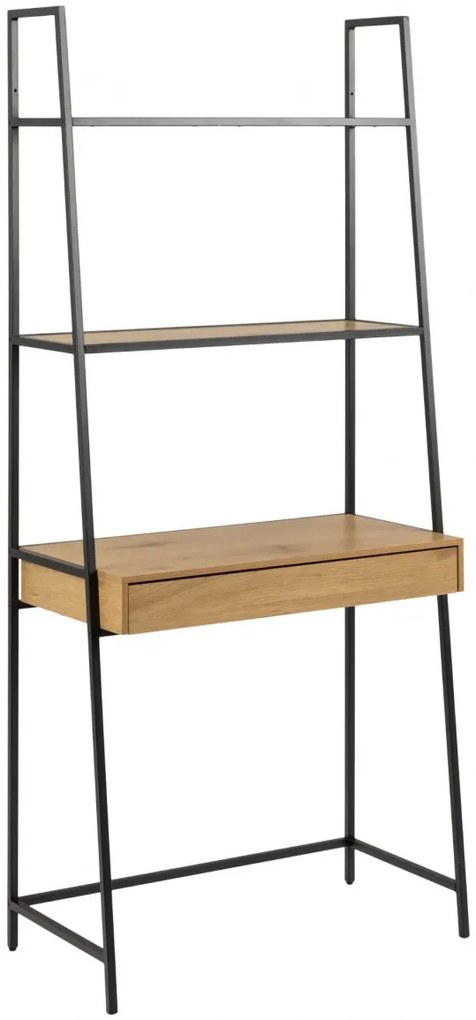 Písací stôl s regálom Seaford dub riviéra