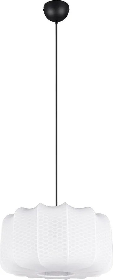 Biele kovové závesné svietidlo s textilným tienidlom ø 40 cm Madleine – Reality