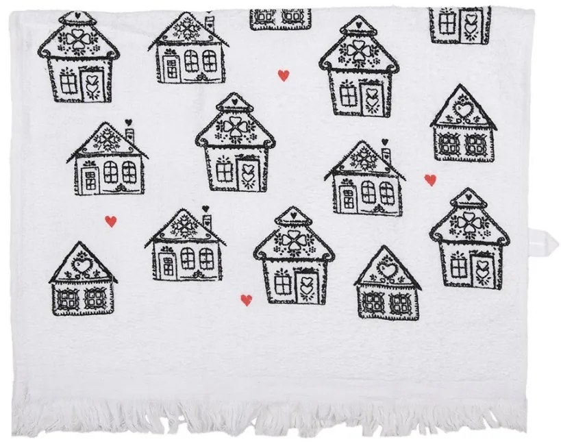 Froté uterák s perníkovými chalúpkami Gingerbread Bliss - 40*66 cm