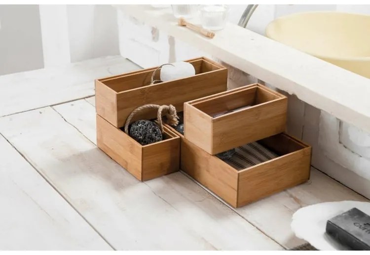 Organizér Compactor Bamboo Box, 30 x 15 x 6,35 cm, prírodné drevo