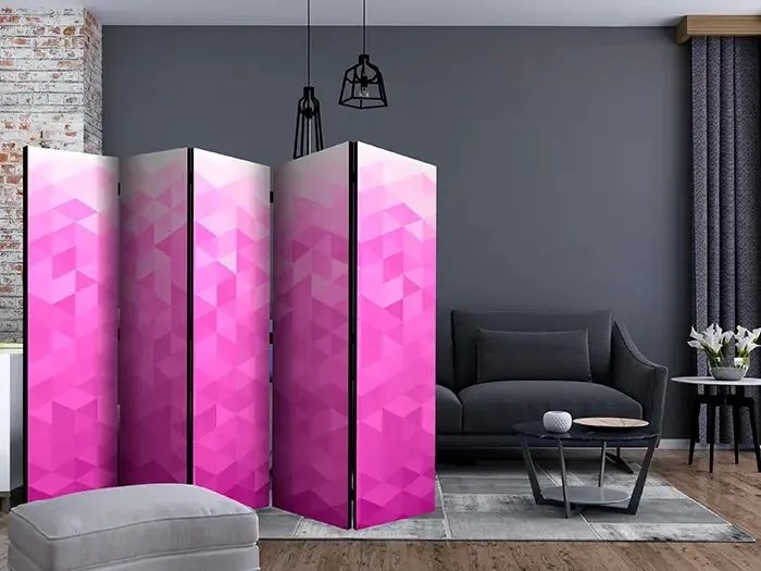 Paraván - PInk pixel II [Room Dividers] Veľkosť: 225x172, Verzia: Akustický