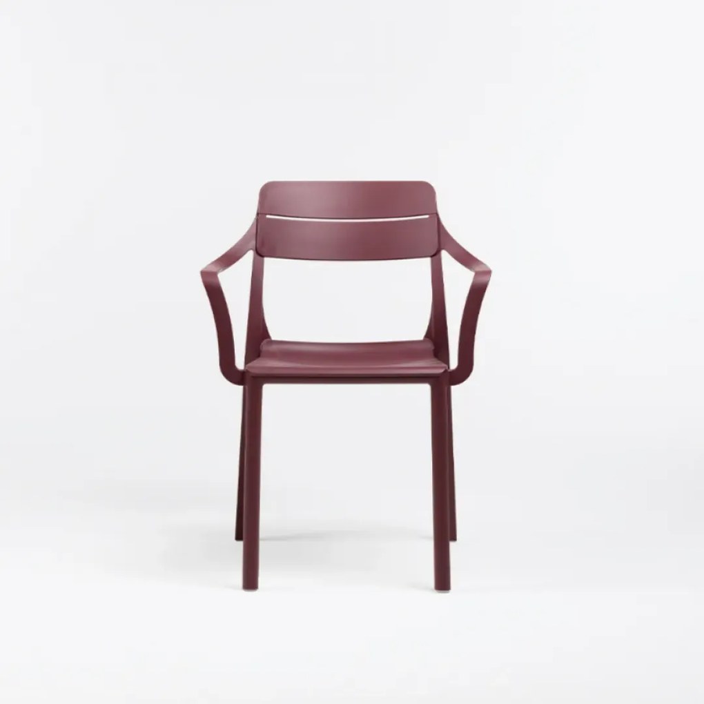 CASSIA ARMCHAIR záhradná stolička s podrúčkami borgogna