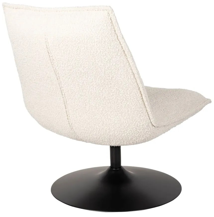 Biele kreslo z textílie bouclé Jax – White Label