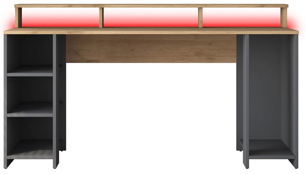 Písací stôl BOHEM s LED osvetlením orech/antracit